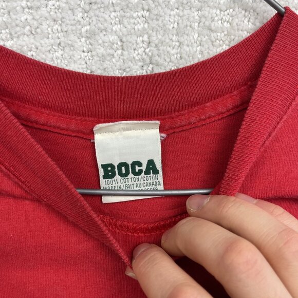 Y2K 2000s Boca Dragon Shirt Sz 5 Red Snowboarding Skate Tee - Picture 7 of 12